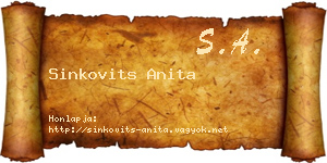 Sinkovits Anita névjegykártya