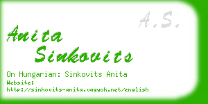 anita sinkovits business card